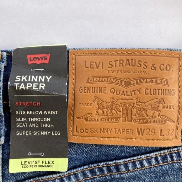 Levi's Premium NWT Eco Performance Flex Straight Taper Blue Jeans 29×32 - Picture 5 of 12